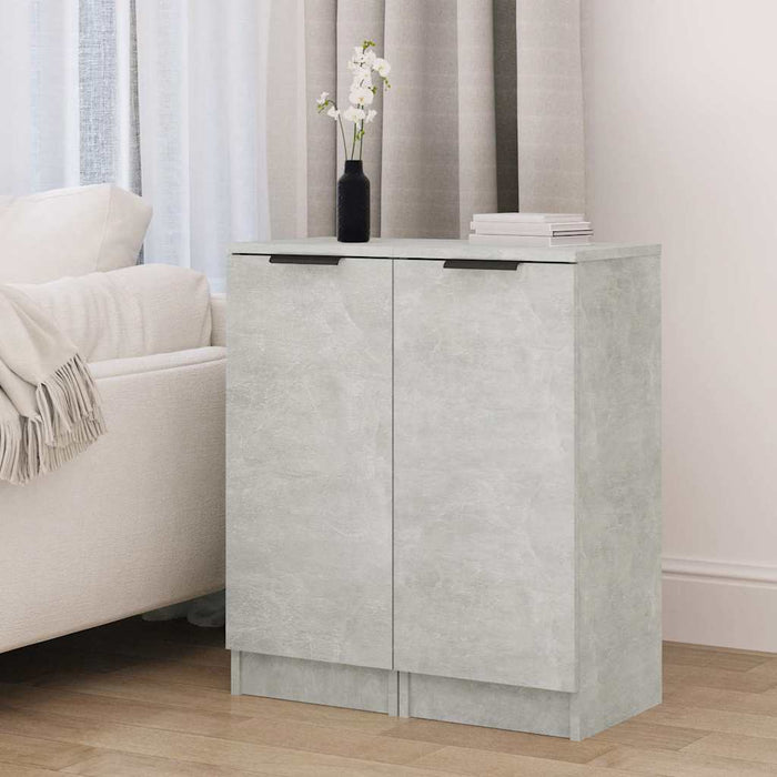Dulapuri, 2 buc., gri beton, 30x30x70 cm, lemn compozit WALTI