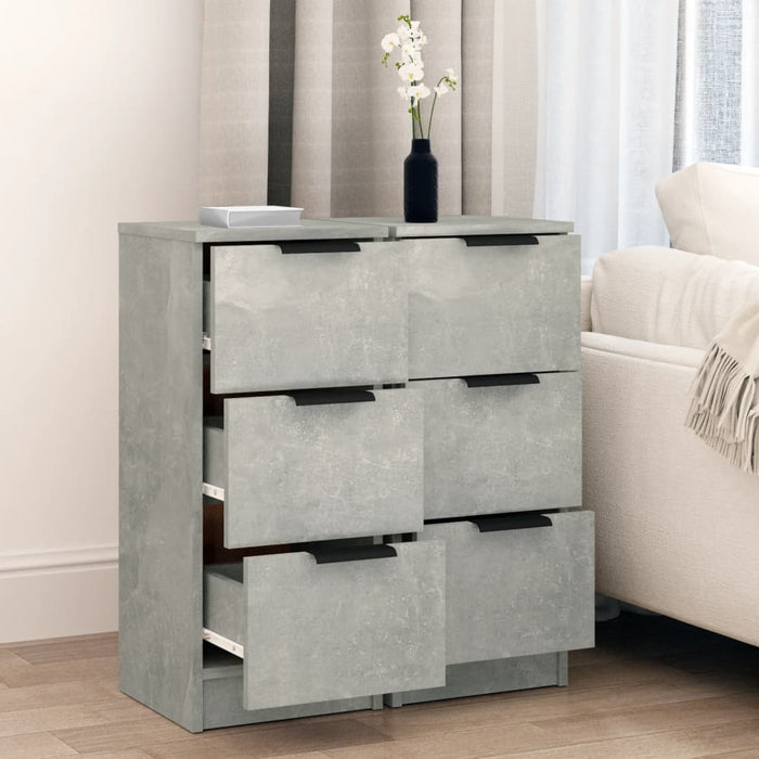 Dulapuri, 2 buc., gri beton, 30x30x70 cm, lemn compozit - WALTI WALTI