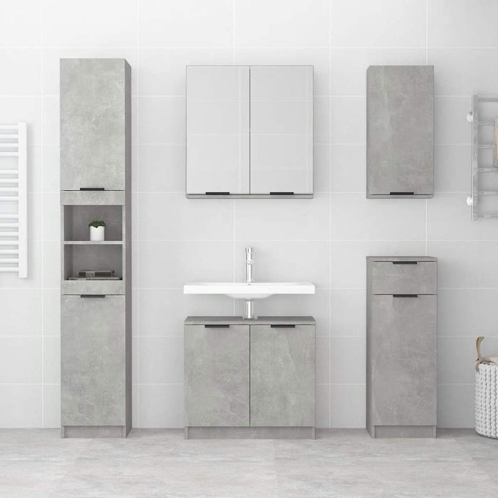 Dulap de baie, gri beton, 64,5x33,5x59 cm, lemn compozit - WALTI WALTI