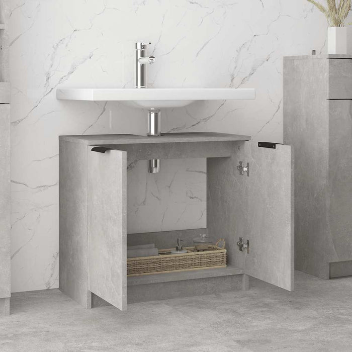 Dulap de baie, gri beton, 64,5x33,5x59 cm, lemn compozit - WALTI WALTI