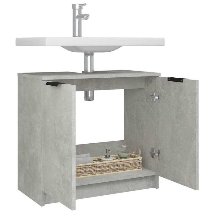 Dulap de baie, gri beton, 64,5x33,5x59 cm, lemn compozit - WALTI WALTI