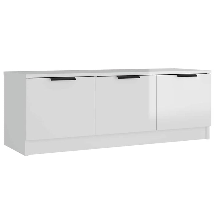 Comodă TV, alb extralucios, 102x35x36,5 cm, lemn prelucrat WALTI