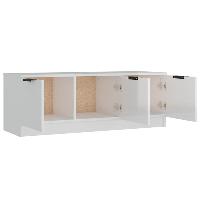 Comodă TV, alb extralucios, 102x35x36,5 cm, lemn prelucrat WALTI