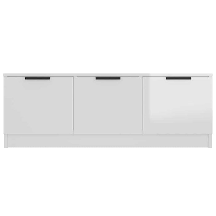 Comodă TV, alb extralucios, 102x35x36,5 cm, lemn prelucrat WALTI