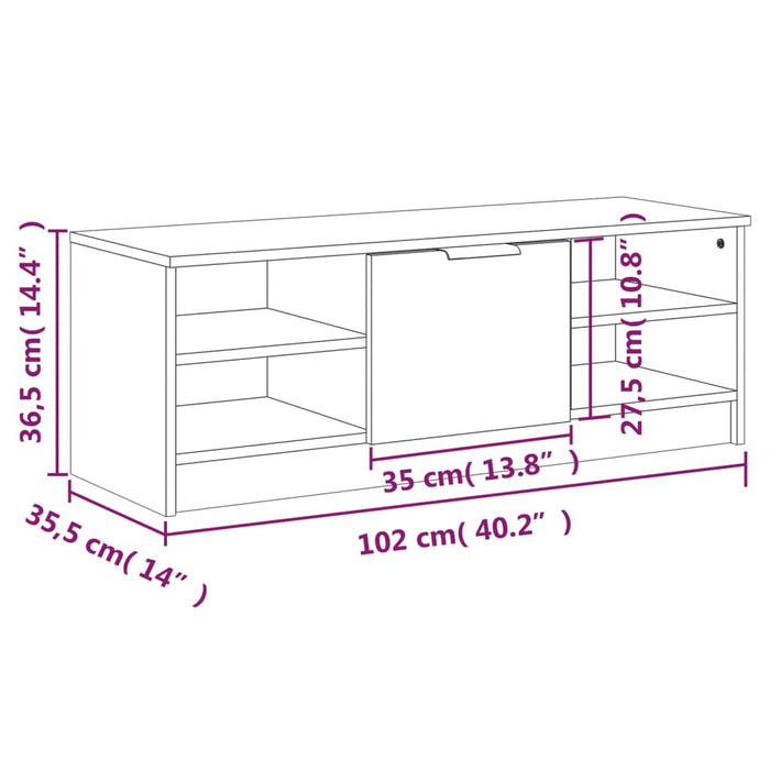 Comodă TV, gri beton, 102x35,5x36,5 cm, lemn compozit - WALTI WALTI