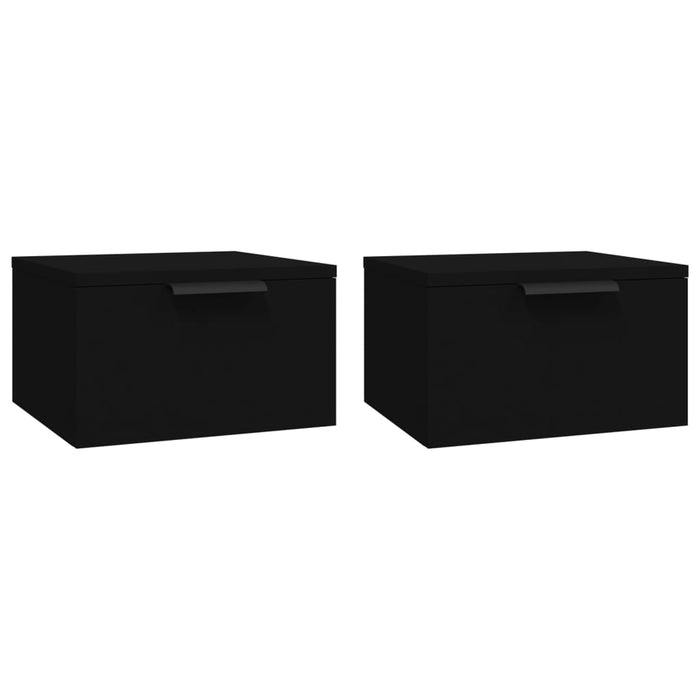 Noptiere de perete, 2 buc., negru, 34x30x20 cm WALTI
