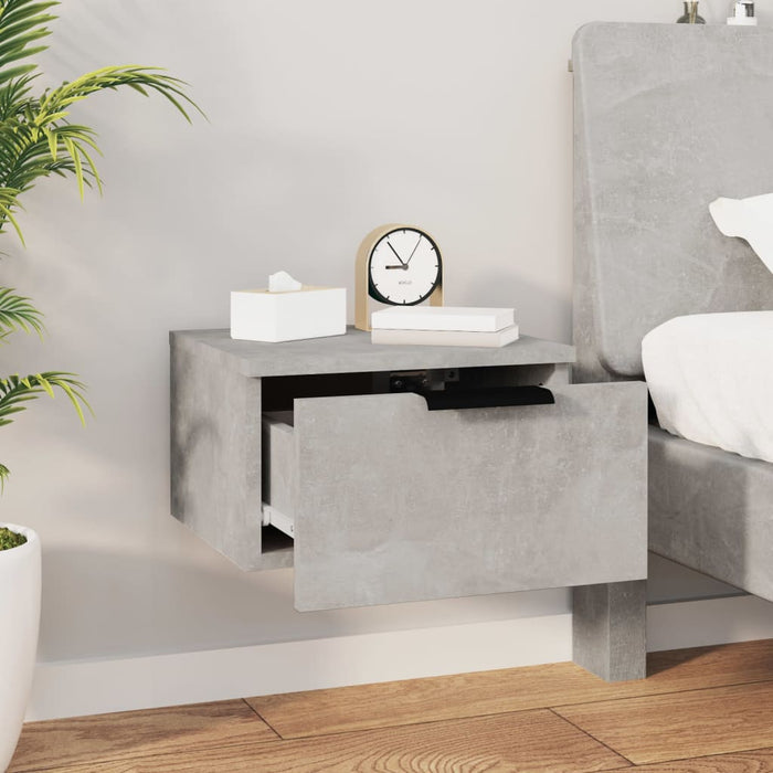Noptiere de perete, 2 buc., gri beton, 34x30x20 cm - WALTI WALTI