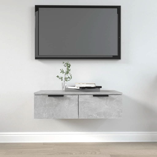 Dulap de perete, gri beton, 68x30x20 cm, lemn compozit - WALTI WALTI