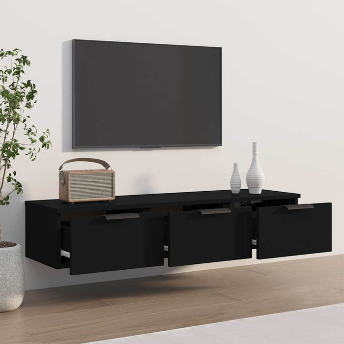 Dulap de perete, negru, 102x30x20 cm, lemn prelucrat WALTI