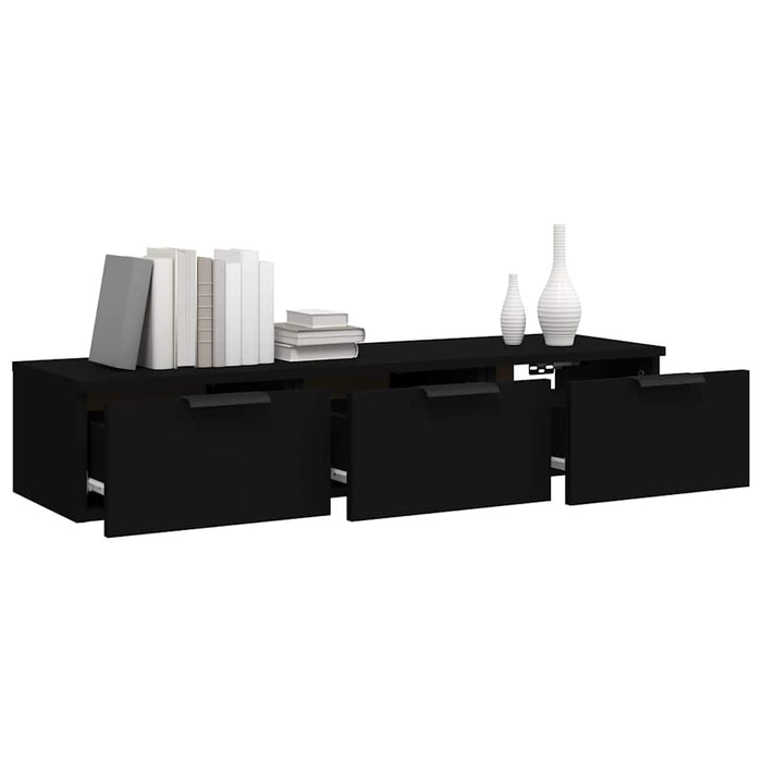 Dulap de perete, negru, 102x30x20 cm, lemn prelucrat WALTI