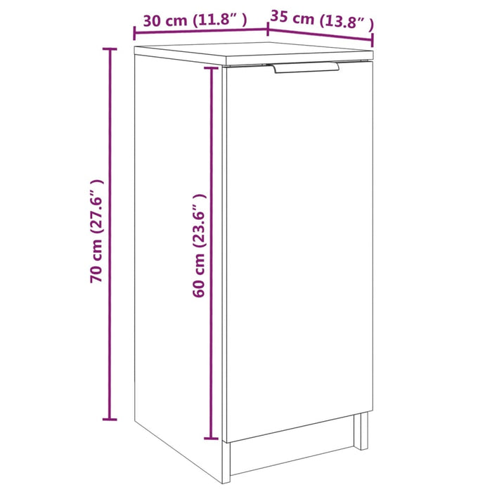 Pantofar, alb extralucios, 30x35x70 cm, lemn compozit - WALTI WALTI