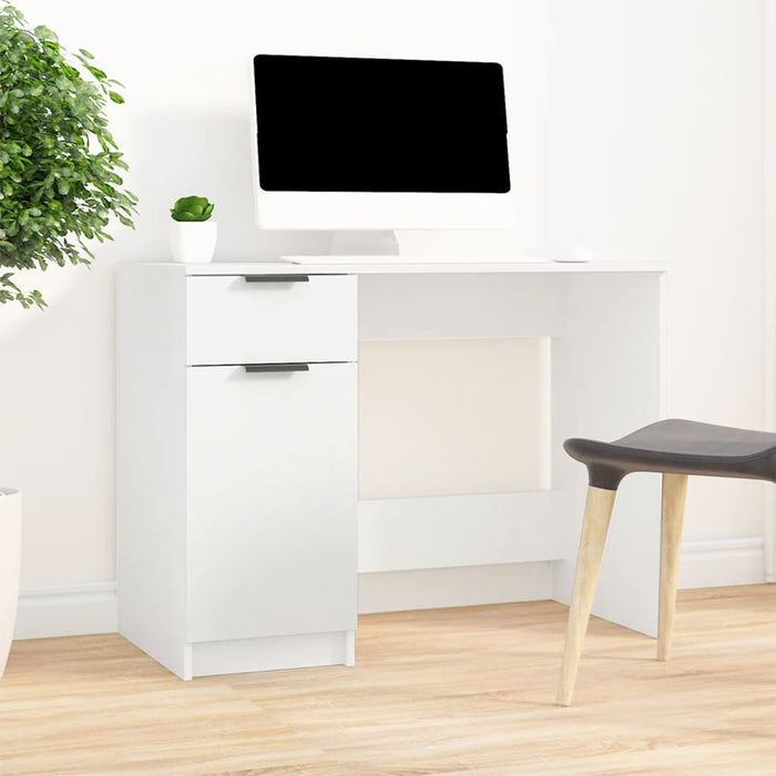 Birou, alb, 100x50x75 cm, lemn prelucrat - WALTI WALTI