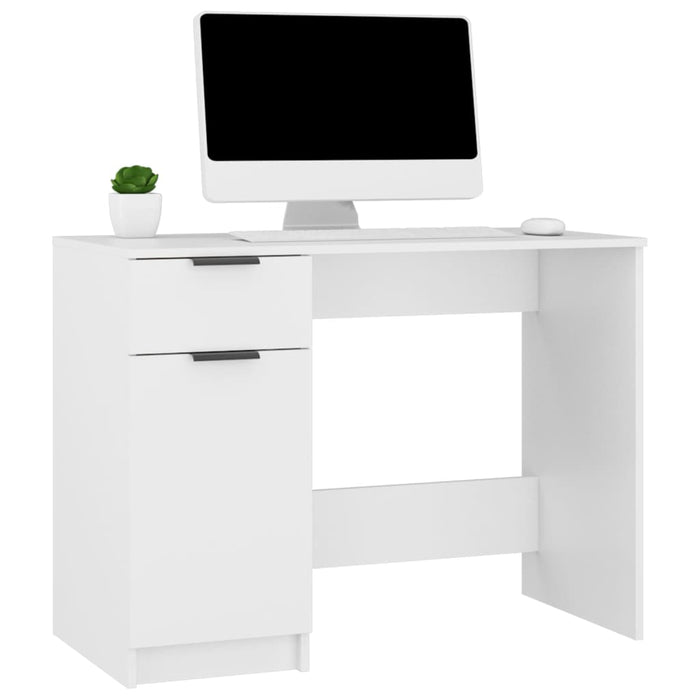 Birou, alb, 100x50x75 cm, lemn prelucrat - WALTI WALTI