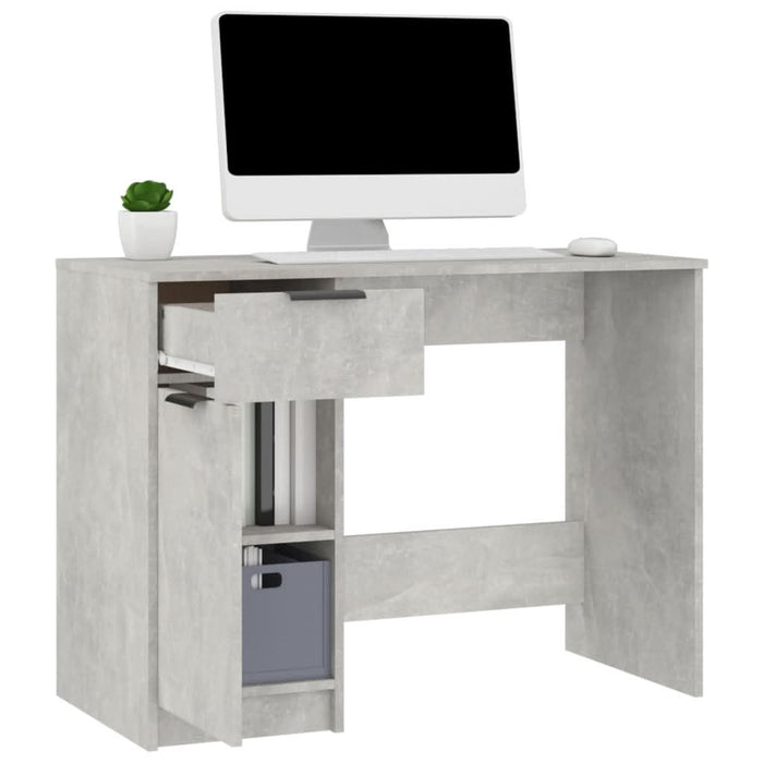 Birou, gri beton, 100x50x75 cm, lemn prelucrat - WALTI WALTI