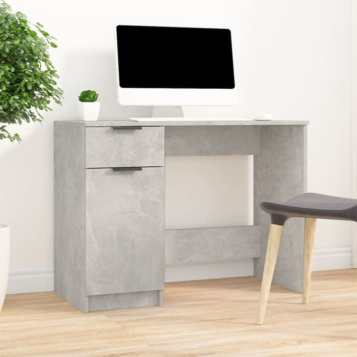 Birou, gri beton, 100x50x75 cm, lemn prelucrat - WALTI WALTI