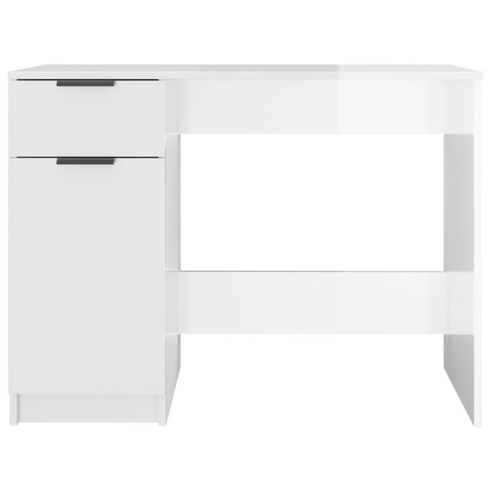 Birou, alb extralucios, 100x50x75 cm, lemn prelucrat WALTI