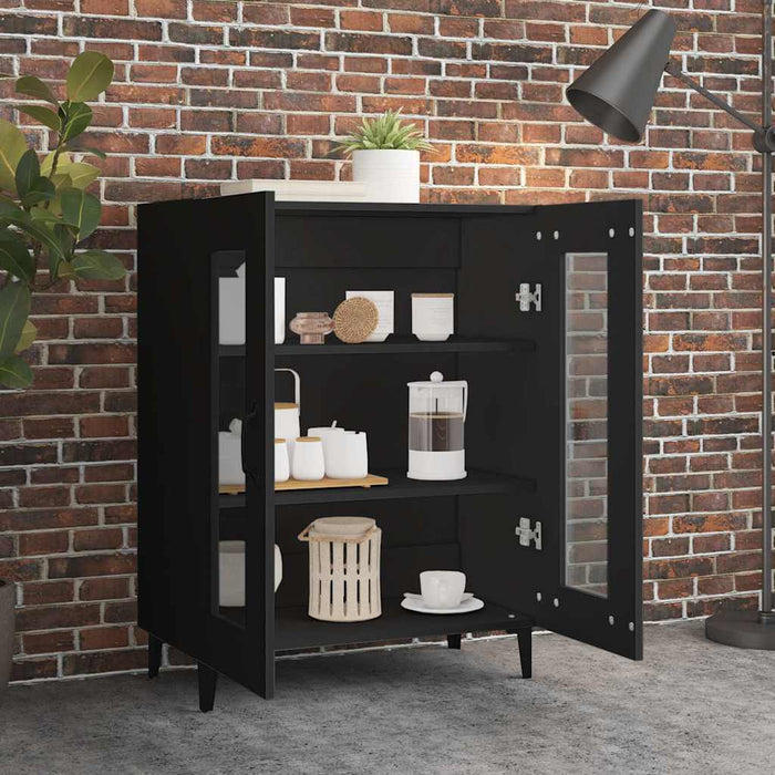 Dulap, negru, 69,5x34x90 cm, lemn compozit WALTI