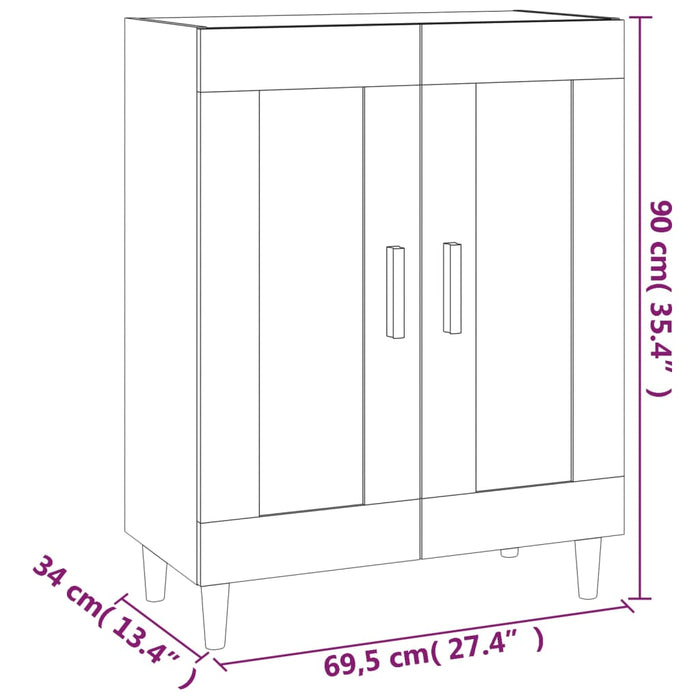 Dulap, alb, 69,5x34x90 cm, lemn compozit - WALTI WALTI