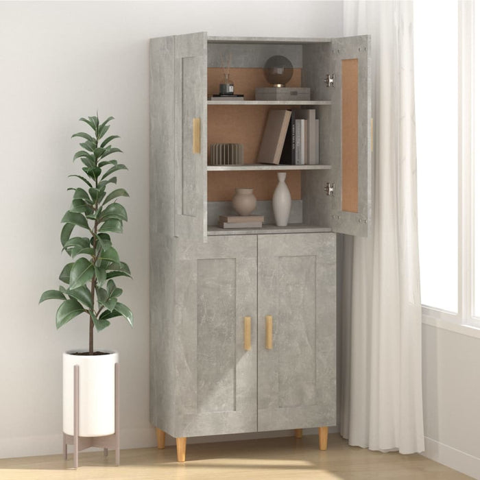 Dulap, gri beton, 69,5x34x90 cm, lemn compozit - WALTI WALTI