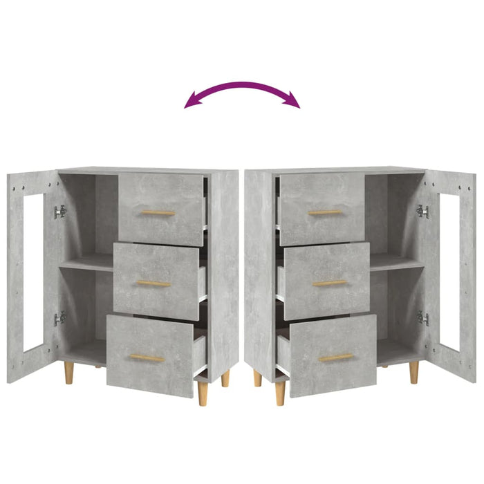 Dulap, gri beton, 69,5x34x90 cm, lemn compozit - WALTI WALTI