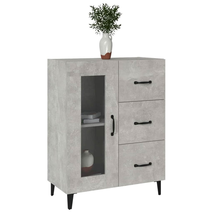 Dulap, gri beton, 69,5x34x90 cm, lemn compozit - WALTI WALTI