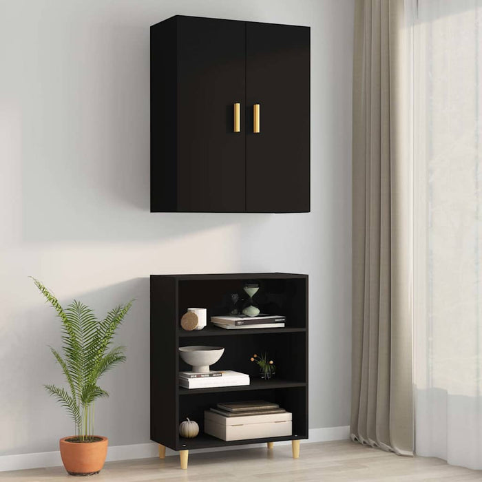 Dulap de perete suspendat, negru, 69,5x34x90 cm WALTI