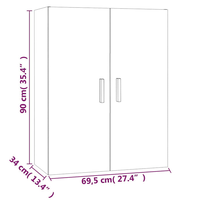 Dulap de perete suspendat, negru, 69,5x34x90 cm WALTI