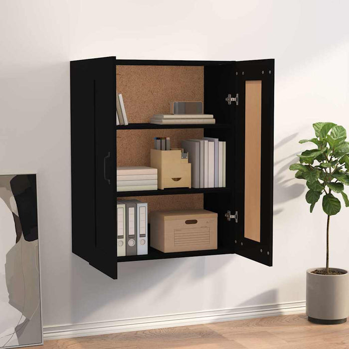 Dulap de perete suspendat, negru, 69,5x32,5x90 cm WALTI