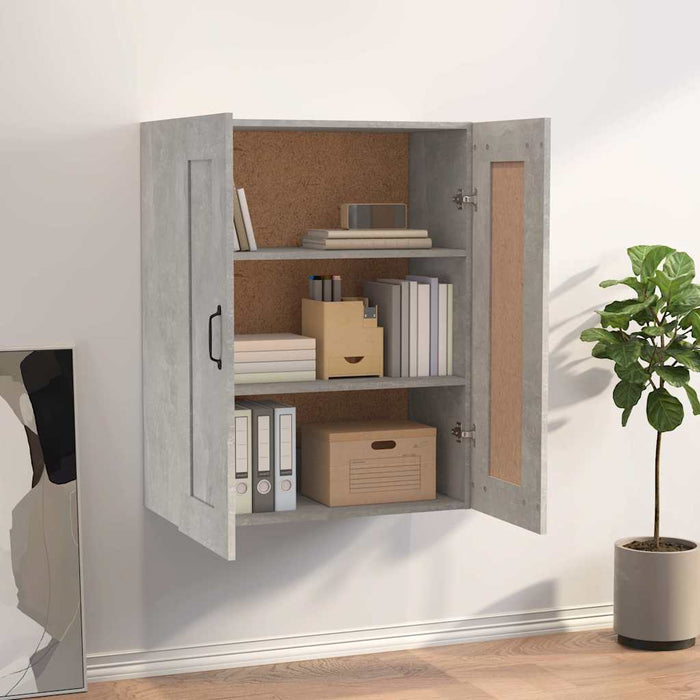 Dulap de perete suspendat, gri beton, 69,5x32,5x90 cm WALTI