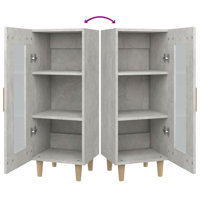 Servantă, gri beton, 34,5x34x90 cm, lemn compozit - WALTI WALTI