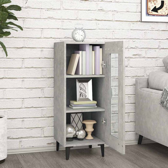 Dulap, gri beton, 34,5x34x90 cm, lemn compozit WALTI