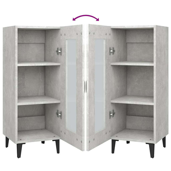 Dulap, gri beton, 34,5x34x90 cm, lemn compozit WALTI