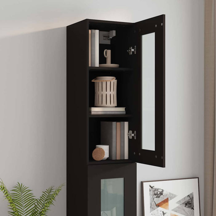 Dulap de perete suspendat, negru, 34,5x34x90 cm WALTI