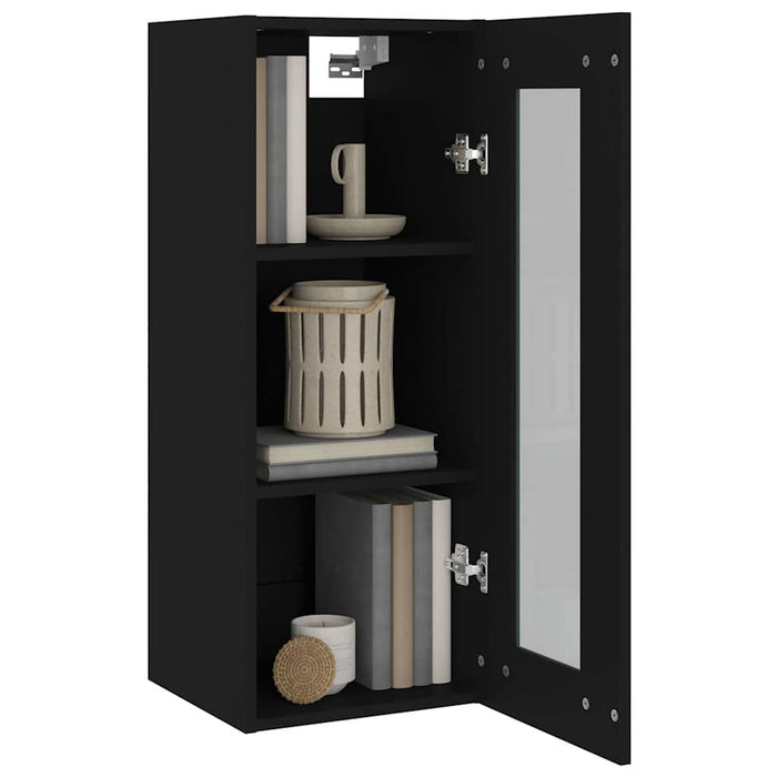 Dulap de perete suspendat, negru, 34,5x34x90 cm WALTI