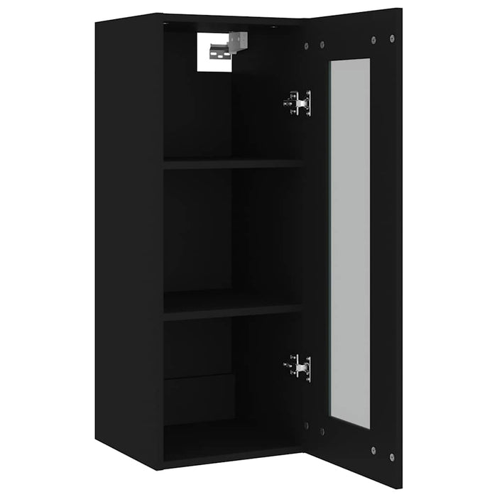 Dulap de perete suspendat, negru, 34,5x34x90 cm WALTI