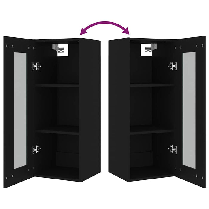 Dulap de perete suspendat, negru, 34,5x34x90 cm WALTI