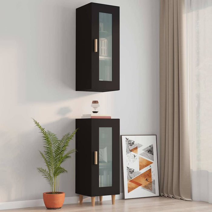 Dulap de perete suspendat, negru, 34,5x34x90 cm WALTI