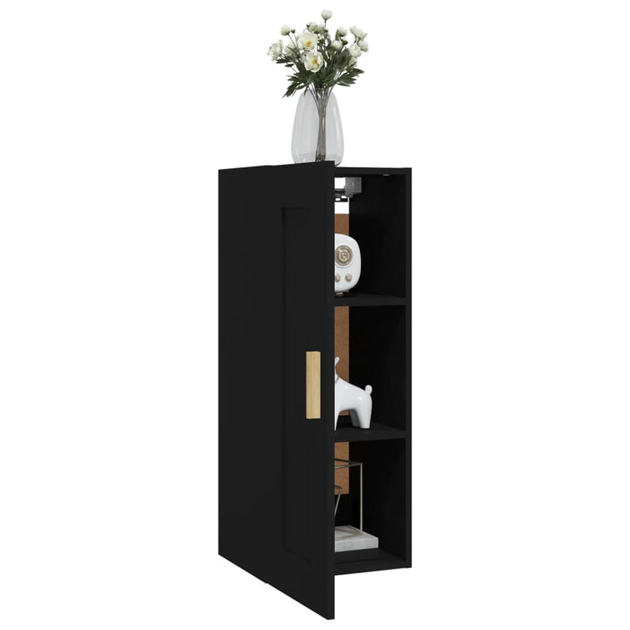 Dulap de perete, negru, 35x34x90 cm, lemn prelucrat WALTI