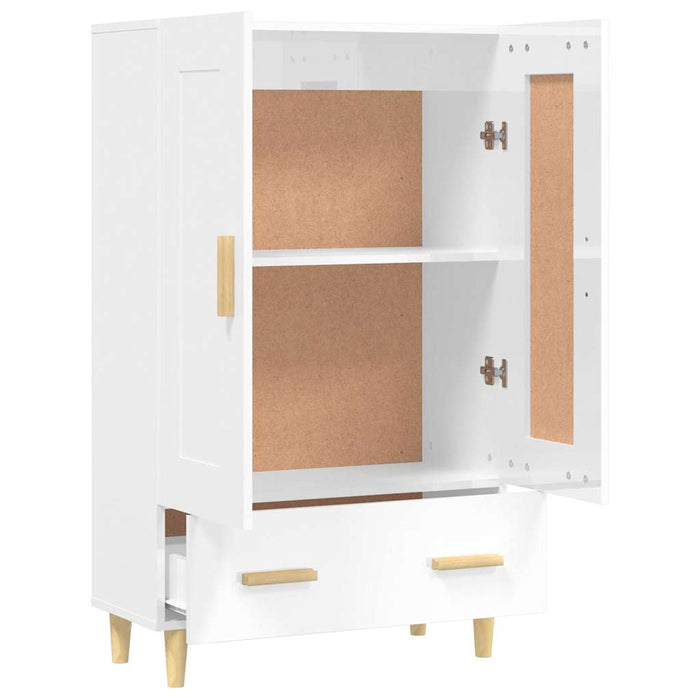 Dulap înalt, alb extralucios, 70x31x115 cm, lemn prelucrat WALTI