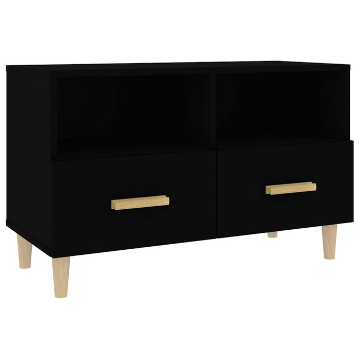 Comodă TV, negru, 80x36x50 cm, lemn prelucrat WALTI