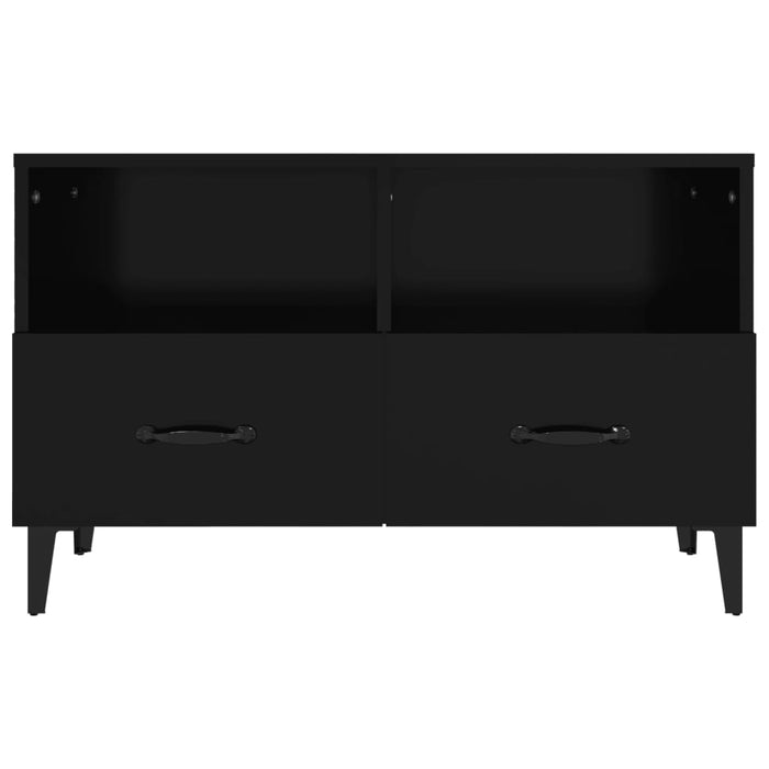 Comodă TV, negru, 80x36x50 cm, lemn prelucrat WALTI