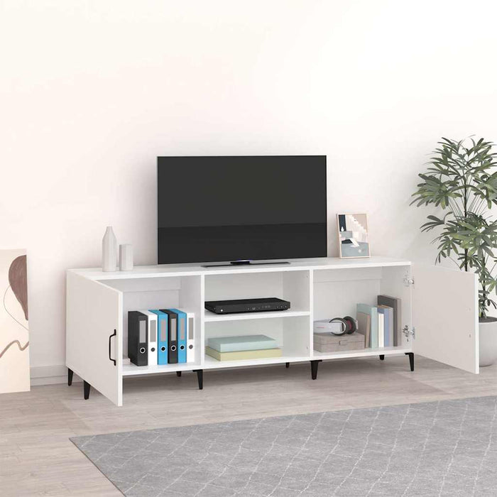 Comodă TV, alb, 150x30x50 cm, lemn compozit WALTI