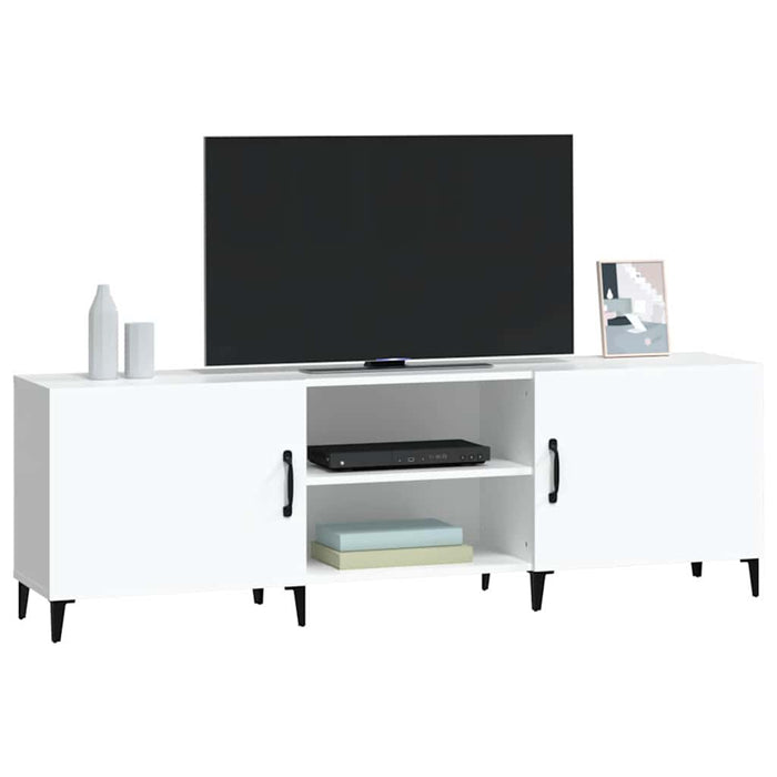 Comodă TV, alb, 150x30x50 cm, lemn compozit WALTI