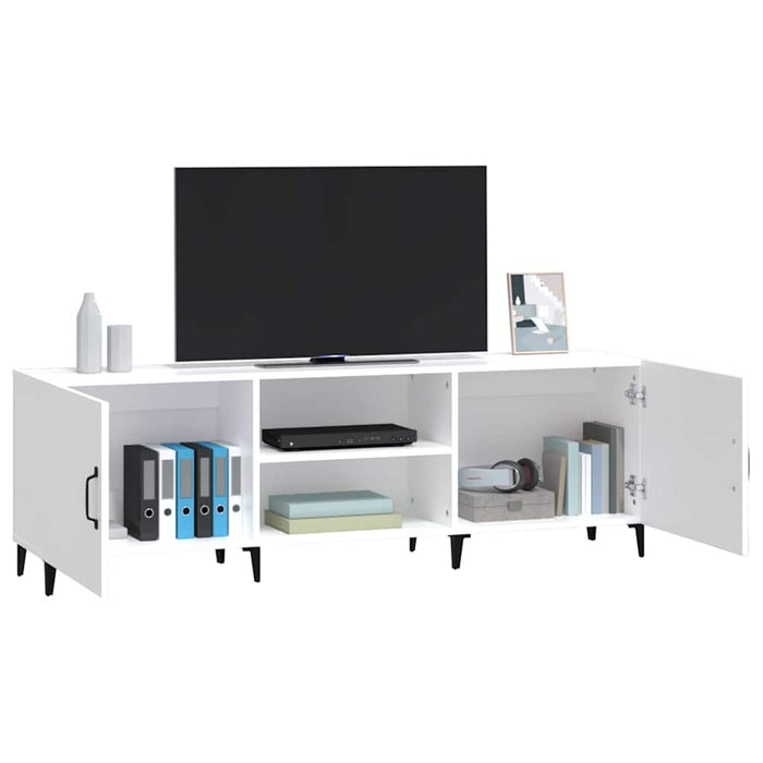 Comodă TV, alb, 150x30x50 cm, lemn compozit WALTI