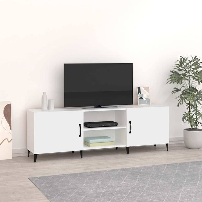 Comodă TV, alb, 150x30x50 cm, lemn compozit WALTI