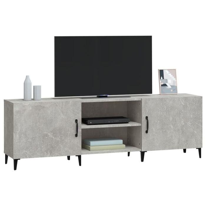 Comodă TV, gri beton, 150x30x50 cm, lemn compozit WALTI