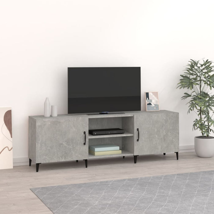 Comodă TV, gri beton, 150x30x50 cm, lemn compozit WALTI