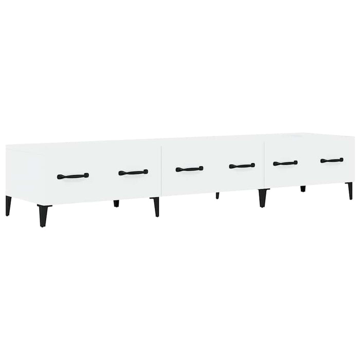 Comodă TV, alb extralucios, 150x34,5x30 cm, lemn prelucrat WALTI