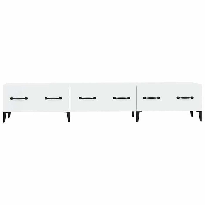 Comodă TV, alb extralucios, 150x34,5x30 cm, lemn prelucrat WALTI