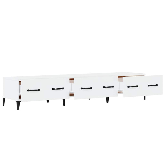 Comodă TV, alb extralucios, 150x34,5x30 cm, lemn prelucrat WALTI